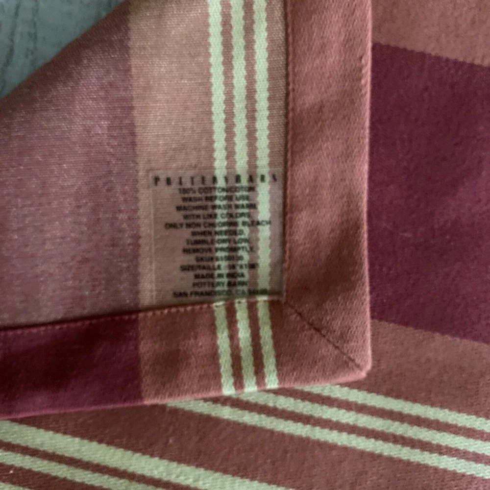Pottery Barn Red stripe Table Runner extra long NWOT 18x108